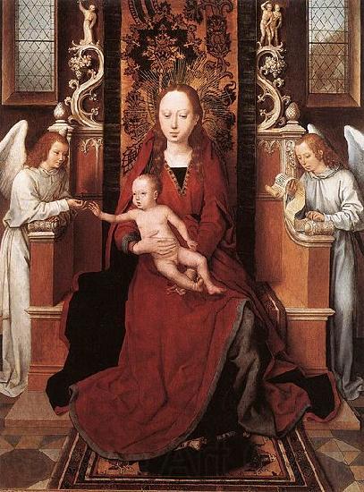 Hans Memling Virgin and Child Enthroned with Two Angels Spain oil painting art